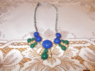 Fossil Choker necklace with rhinestones and blue and green stones Lower Price