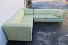 Mid Century Modern Sectional Two Part Long Couch Sofa 5793