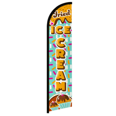 Fried Ice Cream Windless Advertising Swooper Flag Food Concessions Flag