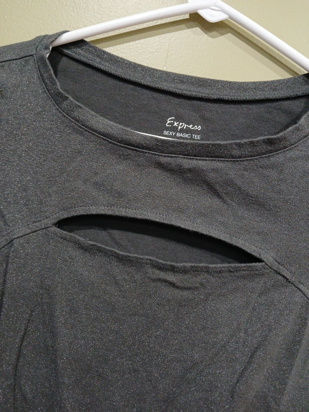 Express Sexy Basic Tee Extra Small Gray Silver Gl… - image 2