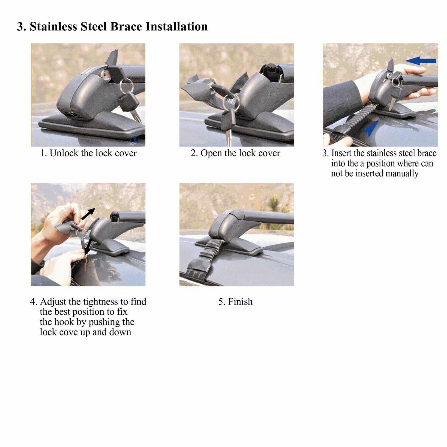 For Honda Fit 2010-2020 41.3" Car Top Roof Rack Cross Bar Cargo Luggage Carrier