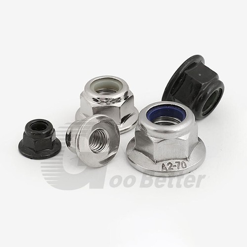 Flat Hex Flange Lock Nuts Zinc/Nickel Plated Nylon Insert Locking Nuts Metric - Picture 4 of 9