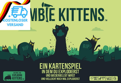 Exploding Kittens, Zombie Kittens, Partyspiel, Kartenspiel, 2-5 Spieler, Ab 7+ J
