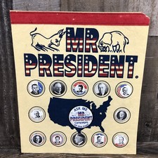 Vintage Mr. President Political Presidential Felt Pin Button Collection