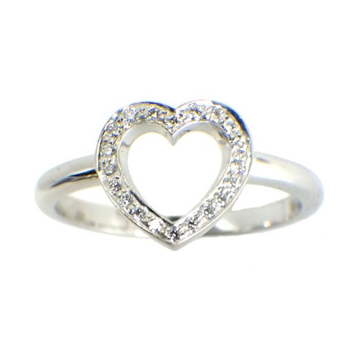 Heart Diamond Ring US5 Platinum Pt950 