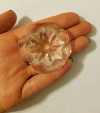 Lot of 10 Large 50mm Crystal Clear Faceted Puffy Starburst Acrylic Craft Beads