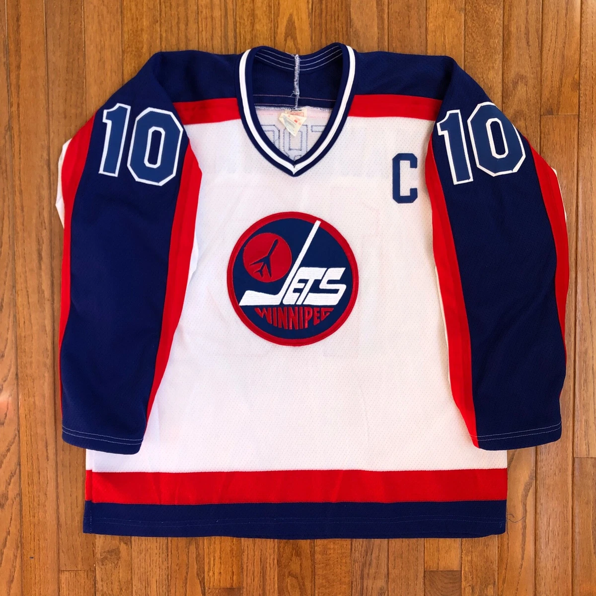 80's Dale Hawerchuk Winnipeg Jets CCM NHL Jersey Size Large – Rare VNTG