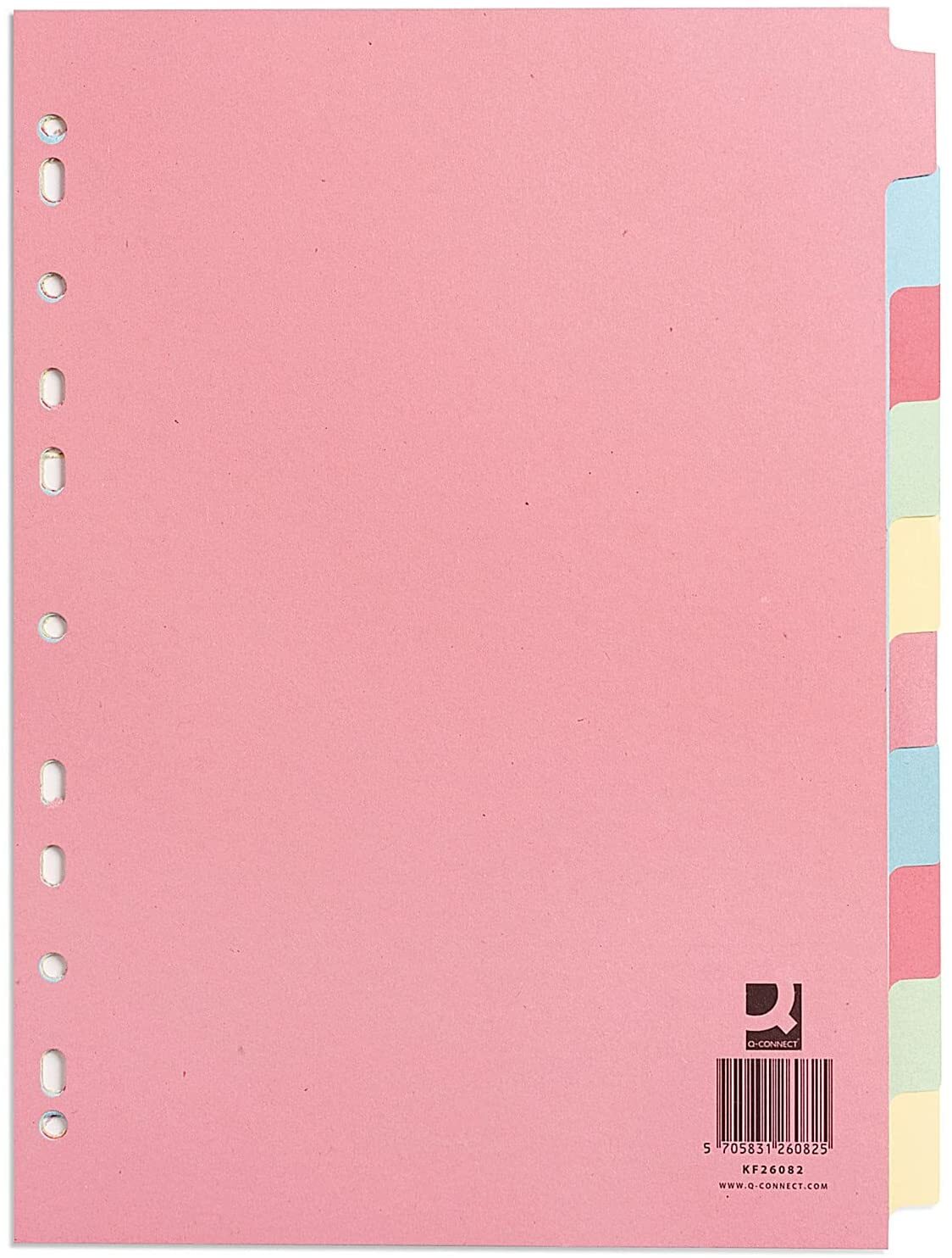 Q-Connect  10-Part Subject Divider Multi-Punched A4 -  - Image 2