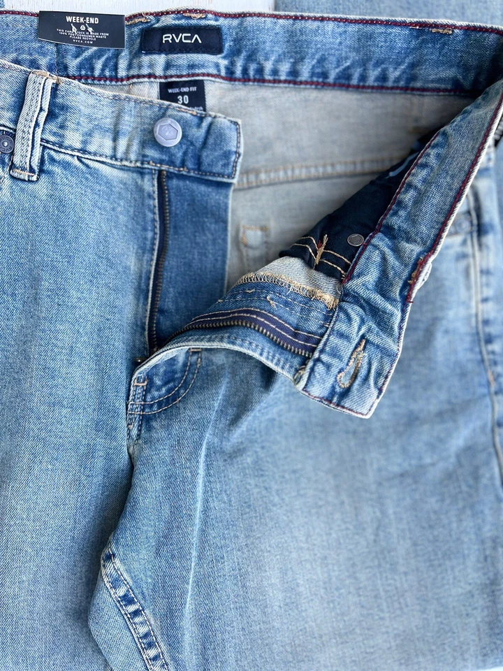 RVCA Men's Blue Week-End Stretch Straight Fit Jeans Size 30 AVYDP00110 - Image 3 of 4