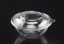 32oz Clear Plastic Disposable Salad Bowls with Lids