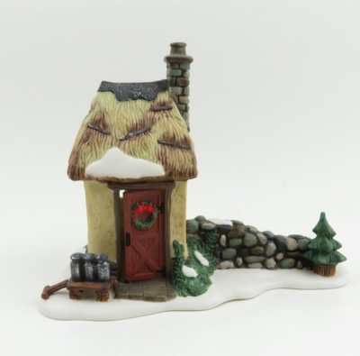 #ad VTG Holiday Time Christmas Village Accessory Item Thatched Roof Milk House $10.50
