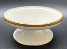 VTG  Lenox 5" Footed Mini Compote Ivory Candy Dish Gold Scroll Motif on Trim EUC