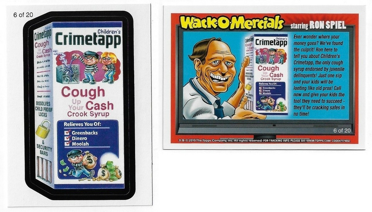 2010 TOPPS WACKY PACKAGES SERIES 7 WACK-O-MERCIALS CRIMETAPP CARD