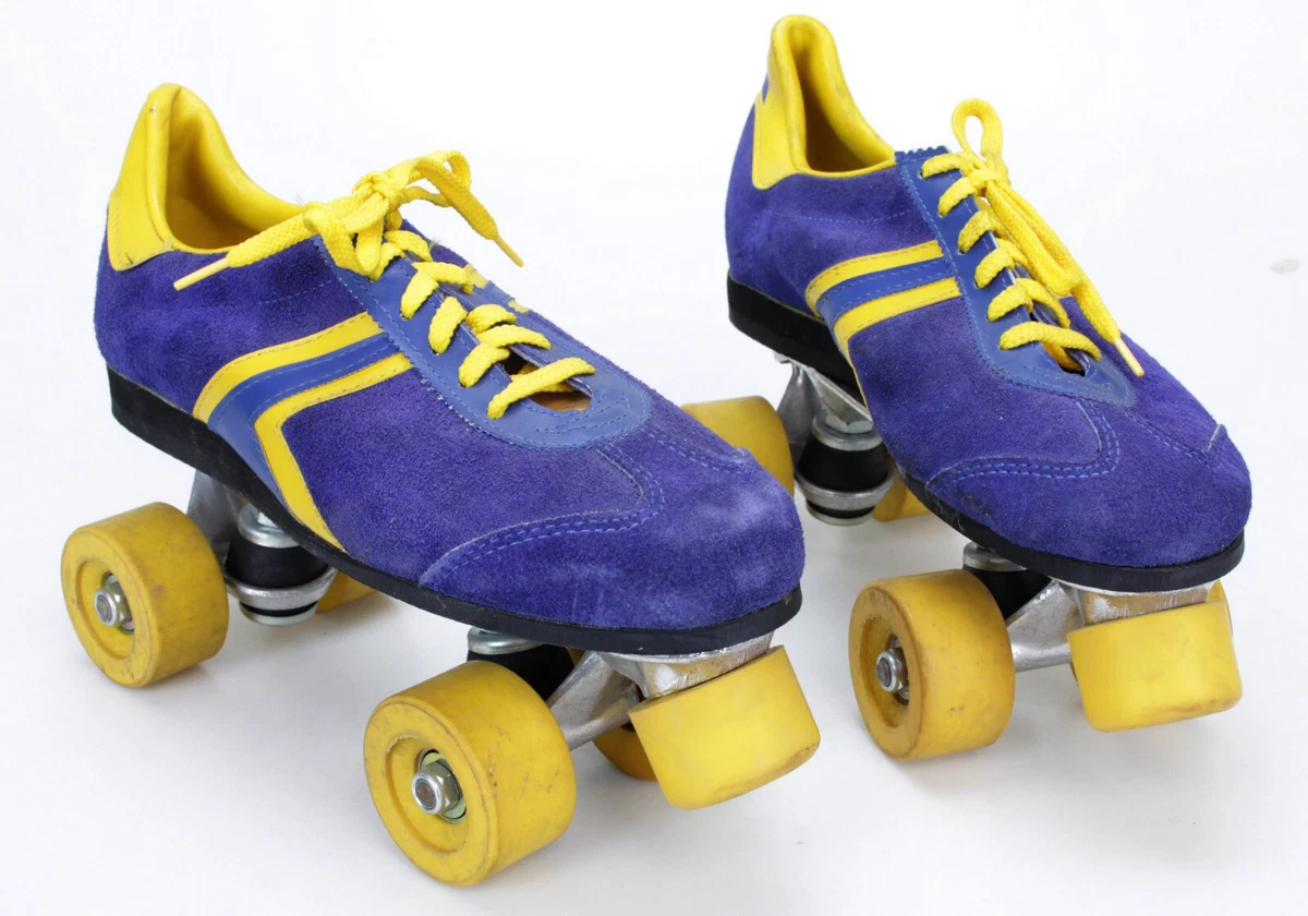 Chaussure De Sport Jaune Sur Patin à Roulettes à L'ancienne