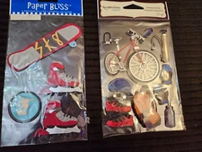 Scrapbook Lot of 2 Dimensional Sticker pks Recollection Westrim Biker Skaters