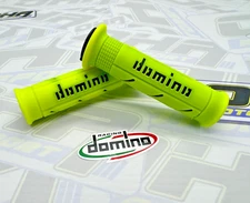 Domino Dual Compound Motorcycle Road Race Handlebar Bar Grips - Fluo Yellow