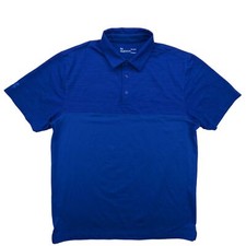 Under Armour Shirt Mens Large HeatGear Performance Polo Blue Stretch Golf