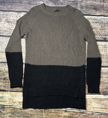 Karuna Sweater Dress Women's Large Chunky Knit Mohair Blend Brown Black