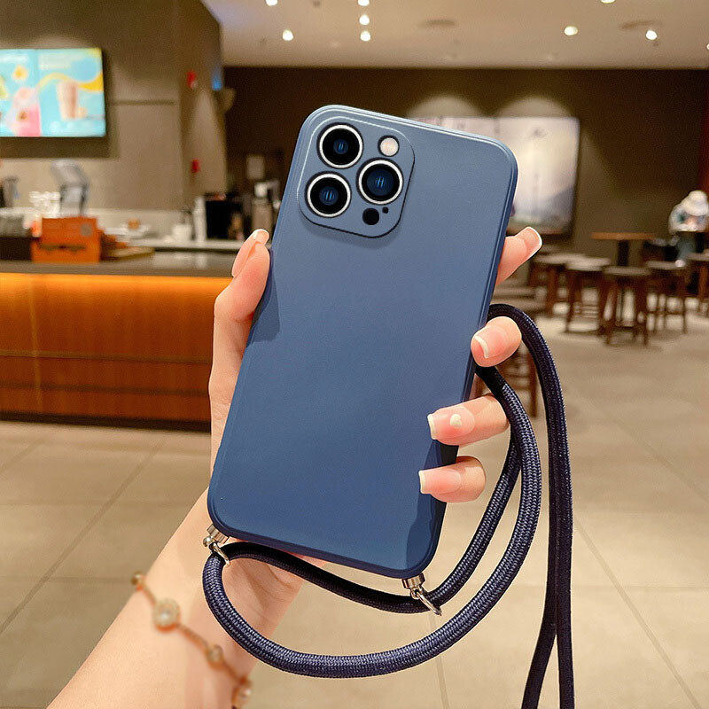 KetteTech Cover Con Cordino Per IPhone 14, Custodia A Tracolla Trasparente Morbido Silicone - Foto 13