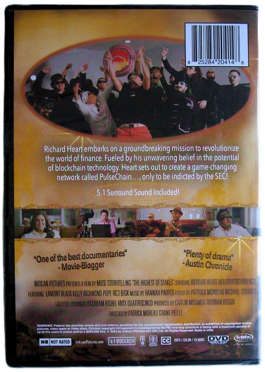 The Highest of Stakes - New King Of Crypto Or A Conman (DVD, 2023) Richard  Heart