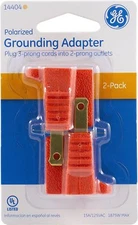 NEW GE 14404 Polarized Grounding Adapter 2 Pack Plug 3 to 2 prong outlet #567