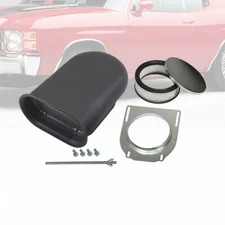 Hilborn Style Hood Air Scoop Kit Smooth Top Single 4 BBL Carbs Black Aluminum