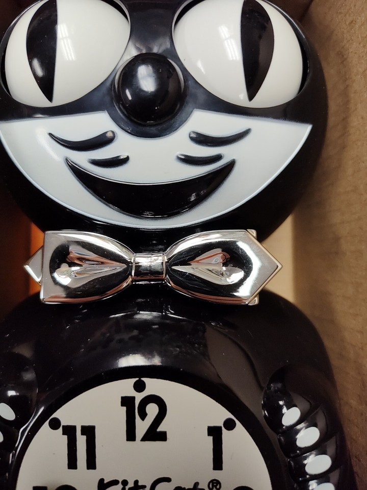 BLACK TUXEDO KIT KAT CLOCK -Full Size - 15.5