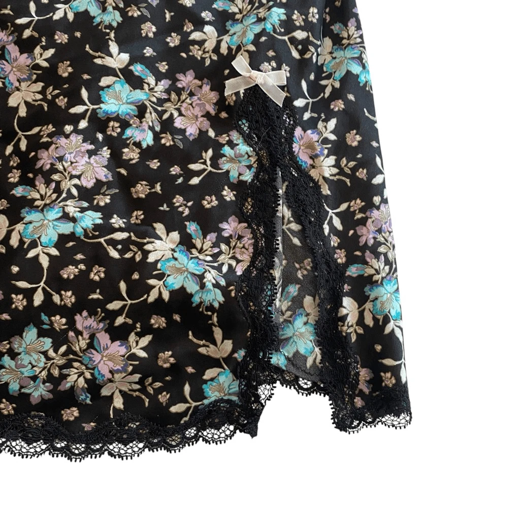 UNDERCOVER Abito Victoria's Secret nero floreale slip con spacco medio