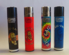 4 PACK OF CLIPPER LIGHTER REUSABLE REFILLABLE ZIG ZAG COLLECTION 2