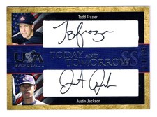 74/295 2007 USA Todd Frazier Justin Jackson Signed Autograph Baseball Ball Card