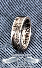1948-1963 90 Silver Franklin Half Dollar Double Side Coin Ring Wedding Band