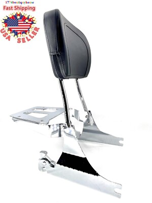 Sissy Bar Backrest Large Pad Luggage Rack For 06 Harley Softail 200mm - View #5