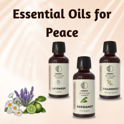 Heroot Peace Aromatherapie Combo | Ätherische Öle Lavendel, Bergamotte & Kamille