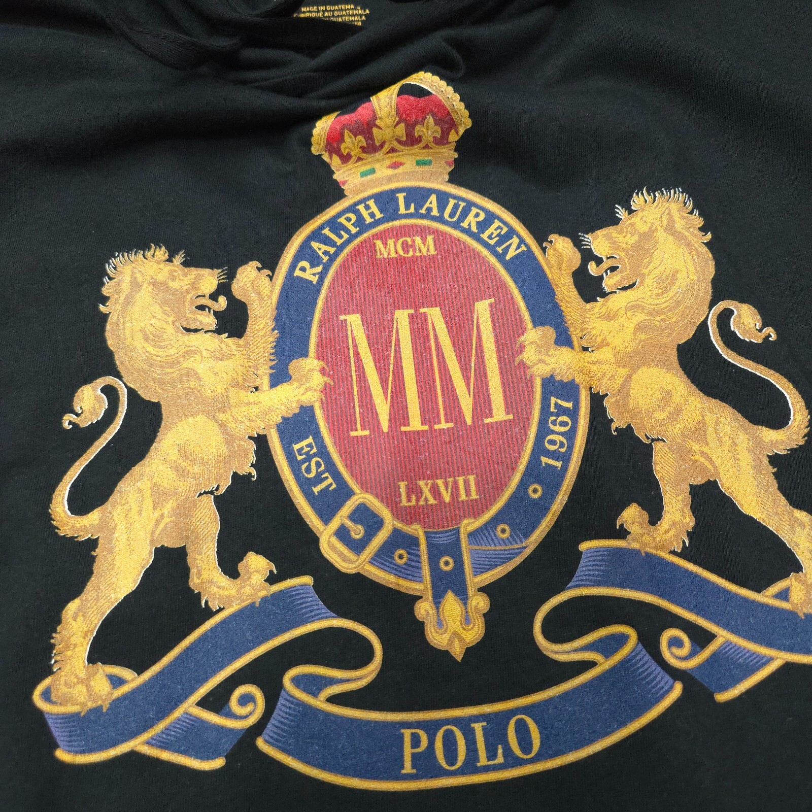 NUOVO! POLO RALPH LAUREN FELPA CON CAPPUCCIO MAGLIONE S LION CREST PONY MONDRAGON CREA IL TUO