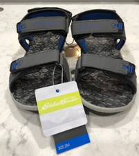Eddie Bauer River Sandal Adjustable Straps Blue Gray Camo Big Boy's Size 2