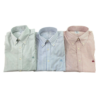 Brooks Brothers Men's Regular Non Iron Stretch Oxford Striped Button Down Shirt