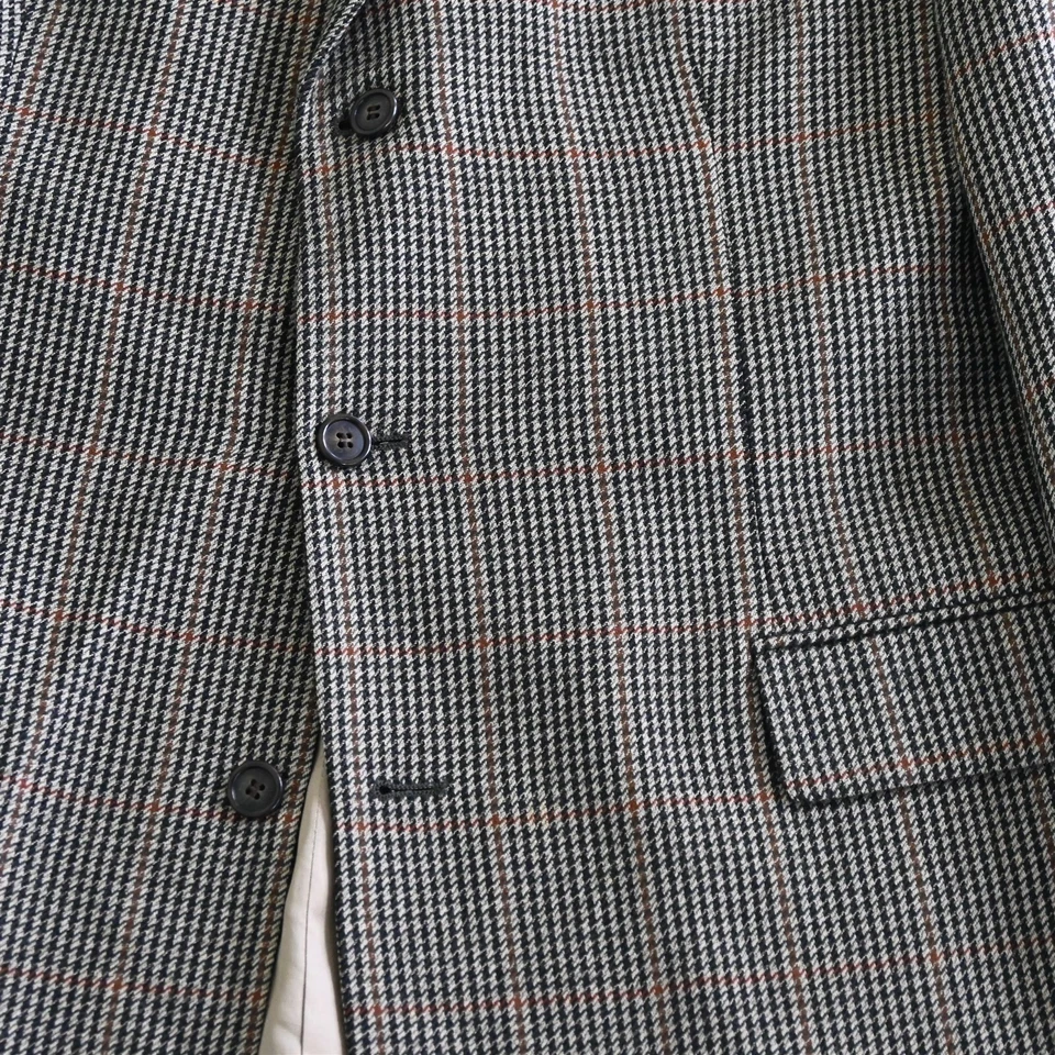 Blazer Traje Chaqueta Abrigo Deportivo Paul Fredrick 46L Verde Pata de Gallo Cuadros Para Hombre Foto 3 de 4