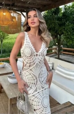 Crochet White Dress Summer Maxi Dress White Dress Size Small Available In  S/M/L | eBay