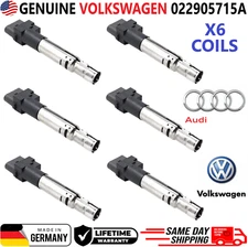 GENUINE VW x6 Ignition Coils For 2009-2020 Volkswagen Audi 3.6L V6, 022905715A