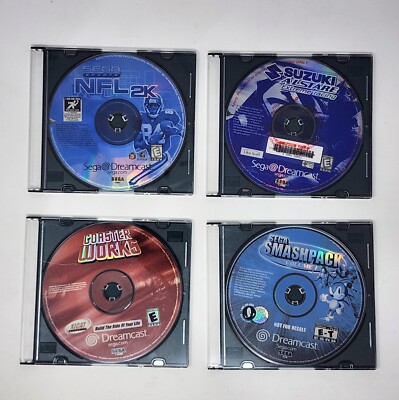 Lot of 4 Sega Dreamcast Games (Sega Smash, NFL 2K..etc) Discs ONLY - TESTED