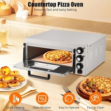 Electric Pizza Oven  1800W Commercial Pizza Oven Countertop Stainless Steel