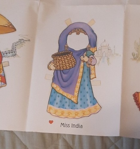 1980 For A Sweet Girl Paper Doll Other Countries Valentine's Card Has Blemishes - Picture 10 of 18