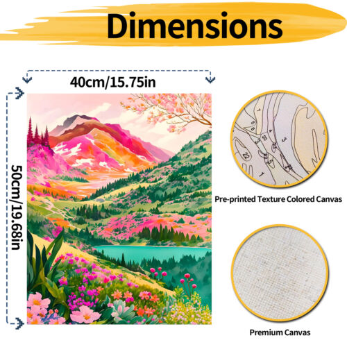YALKIN Mountain Paint by Numbers kits for Adults Beginners without Frame - Picture 14 of 31