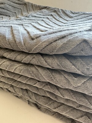 Pottery Barn Duvet Cover Twin Gray Chevron  Textured Teen Cotton Dorm 68x86