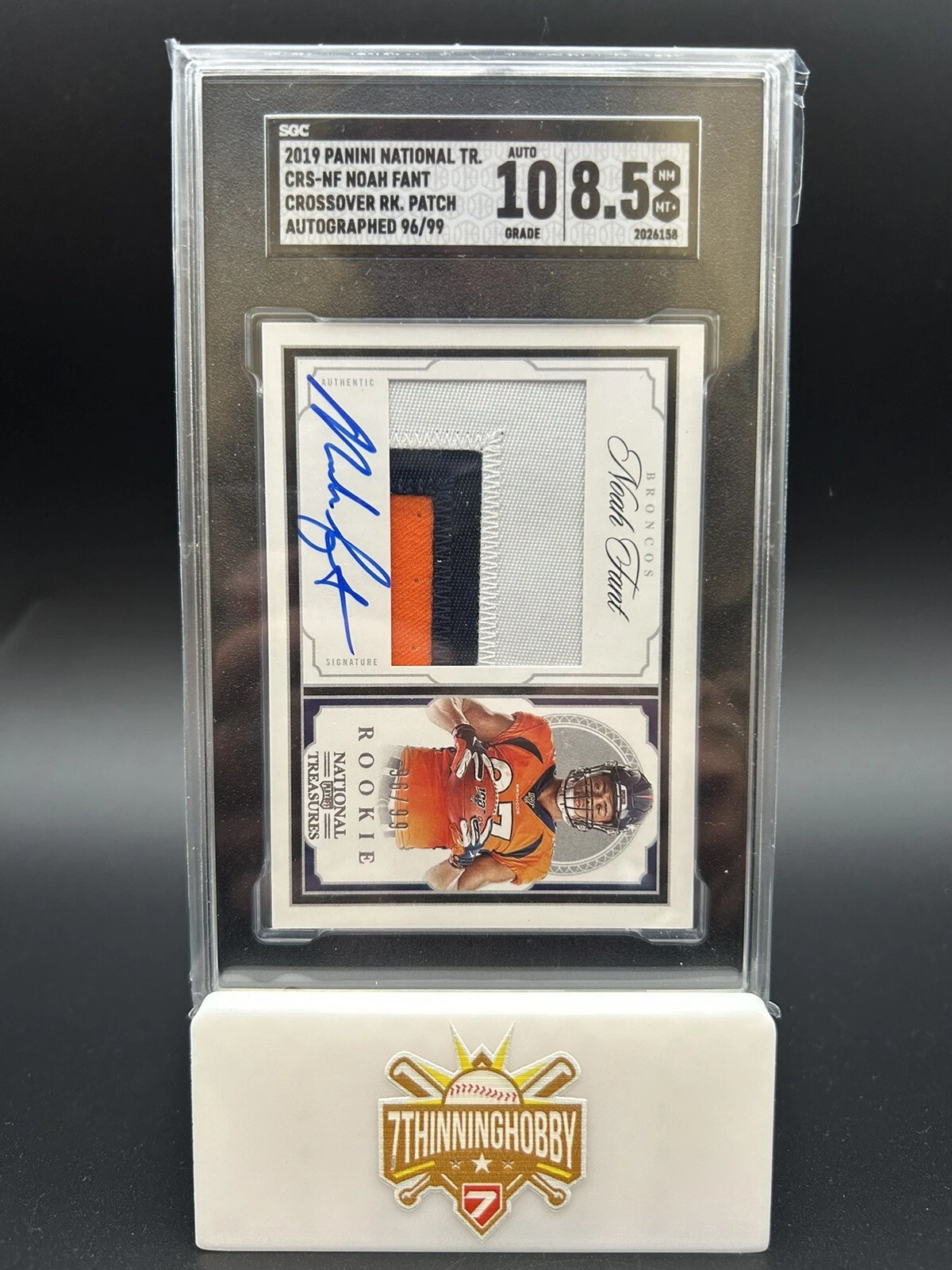 Noah Fant Panini National Treasures Crossover Rookie Patch Autographs #CRSNF Base