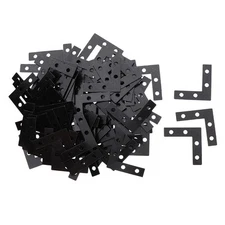 100pcs Angle Plate Corner Flat Repair Bracket 38x38mm Black