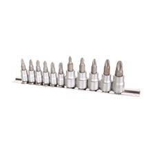 Kincrome 11PC 1/4" & 3/8" Drive Phillips Socket Bit Set on Clip Rail #0-#4 K5026