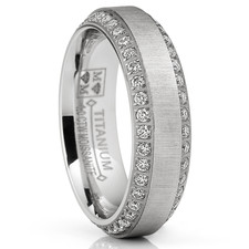 1 Carat Moissanite Mens Wedding Band 6MM Eternity Engagement Ring Two-Row Pave