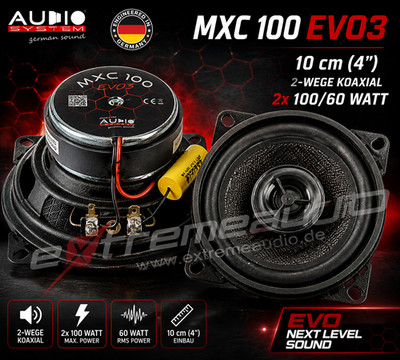 Audio System MXC 100 EVO3 10cm (4'') 2-Way Coaxial Speakers - 1 Pair