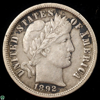 1892 O Barber Liberty Head Dime Very Fine Details